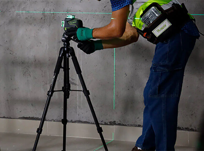 Aplicação do nível do laser na arquitetura