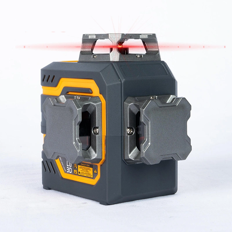 3x360 ° Bateria de lítio embutida Nível de laser vermelho